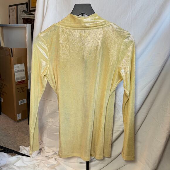 J. Peterman womens gold wrap blouse long sleeve tunic Size S. holiday party - Picture 8 of 8